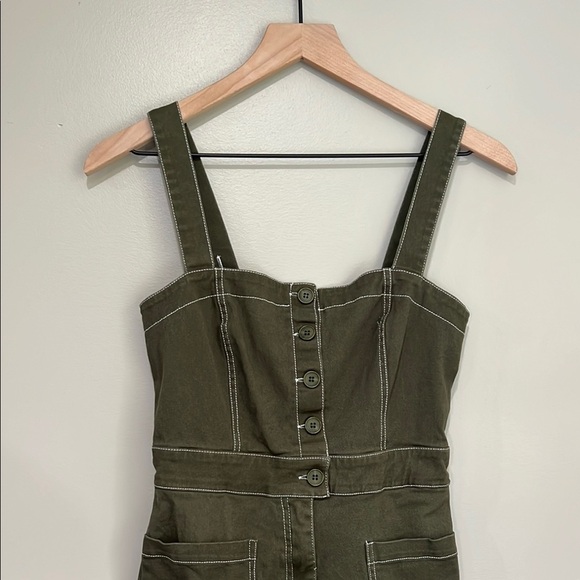 Kendall & Kylie Women's Olive Green & White Utility Jumpsuit Size S - Picture 3 of 10